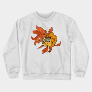 Hipster Goldfish Crewneck Sweatshirt